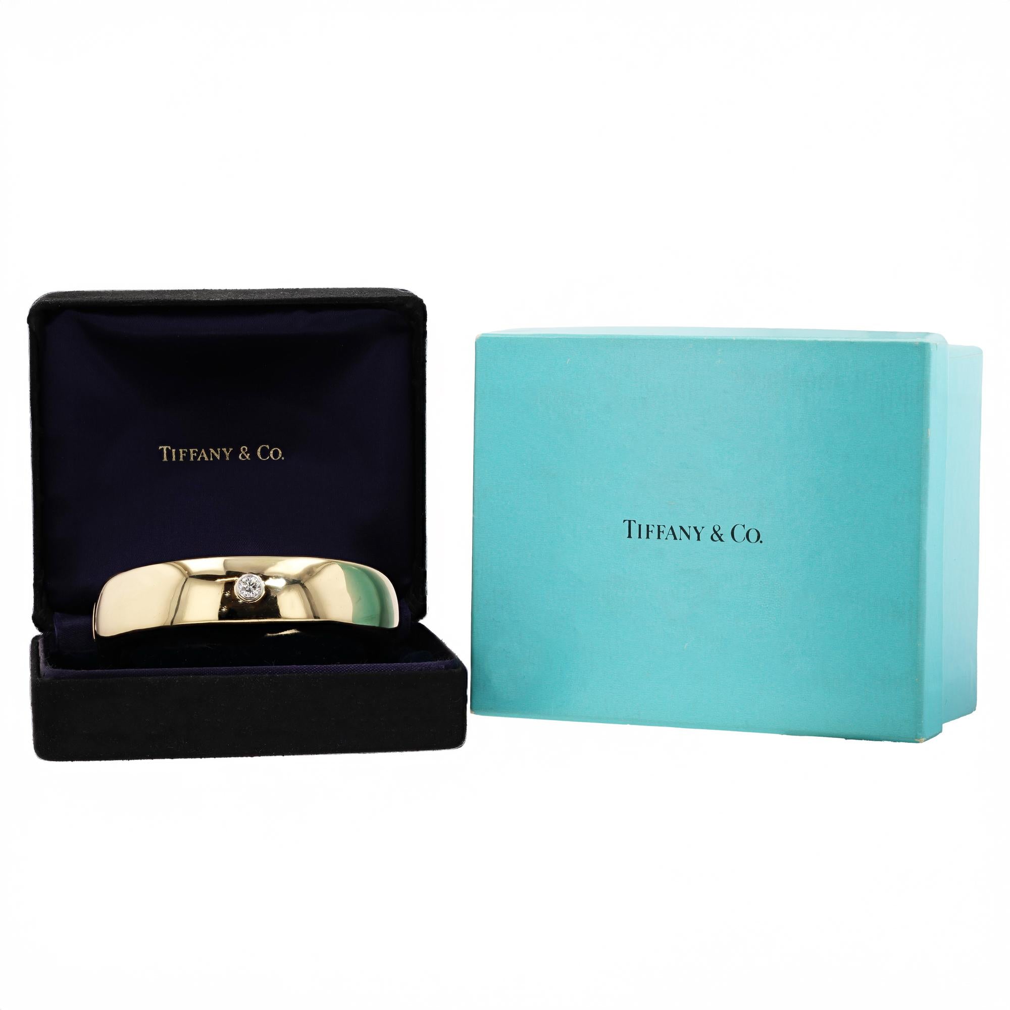 Vintage Tiffany & Co Paloma Picasso Diamond 18k Gold Bangle Bracelet