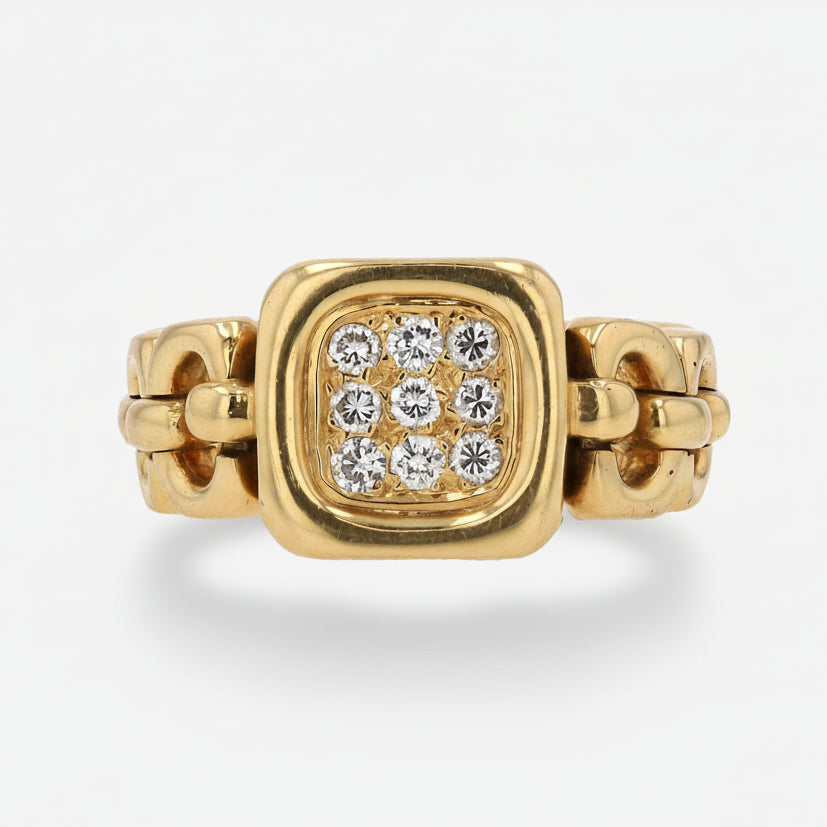 Vintage Van Cleef & Arpels Diamond & 18k Gold Link Ring