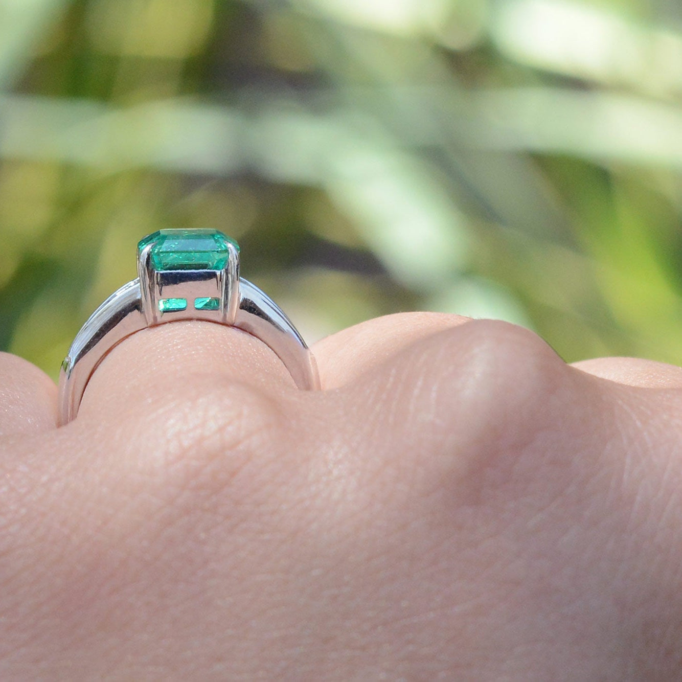 AGL Certified 2.55 Carat Colombian Emerald Diamond Ring