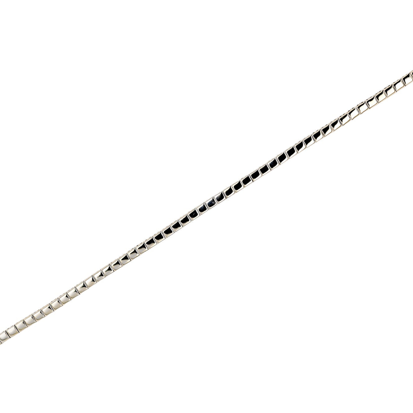 Agrafe Style Italian 18k White Gold & Diamond Designer Buckle Bracelet