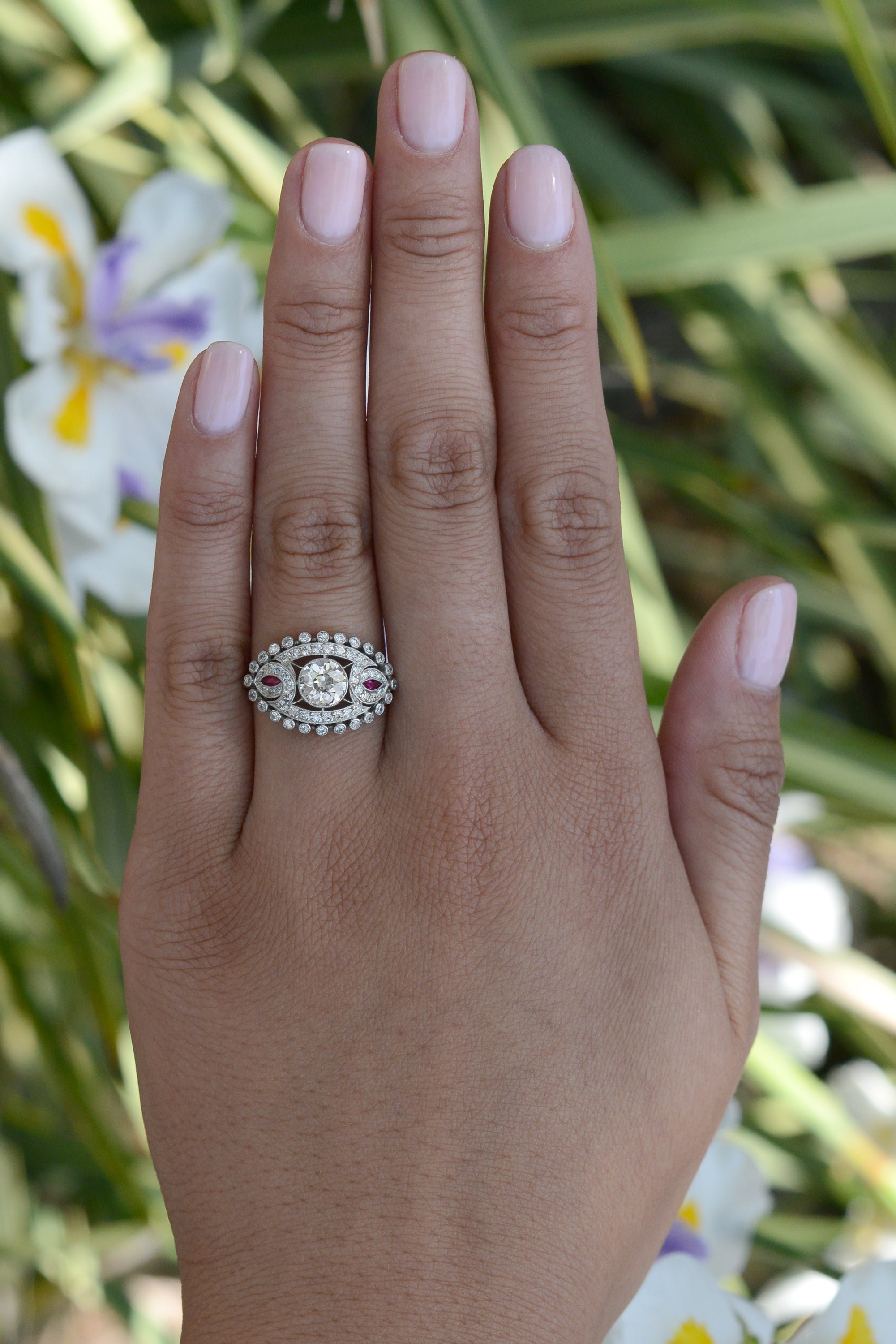 Antique Art Deco 1.12 Carat Old Mine Diamond Engagement Ring