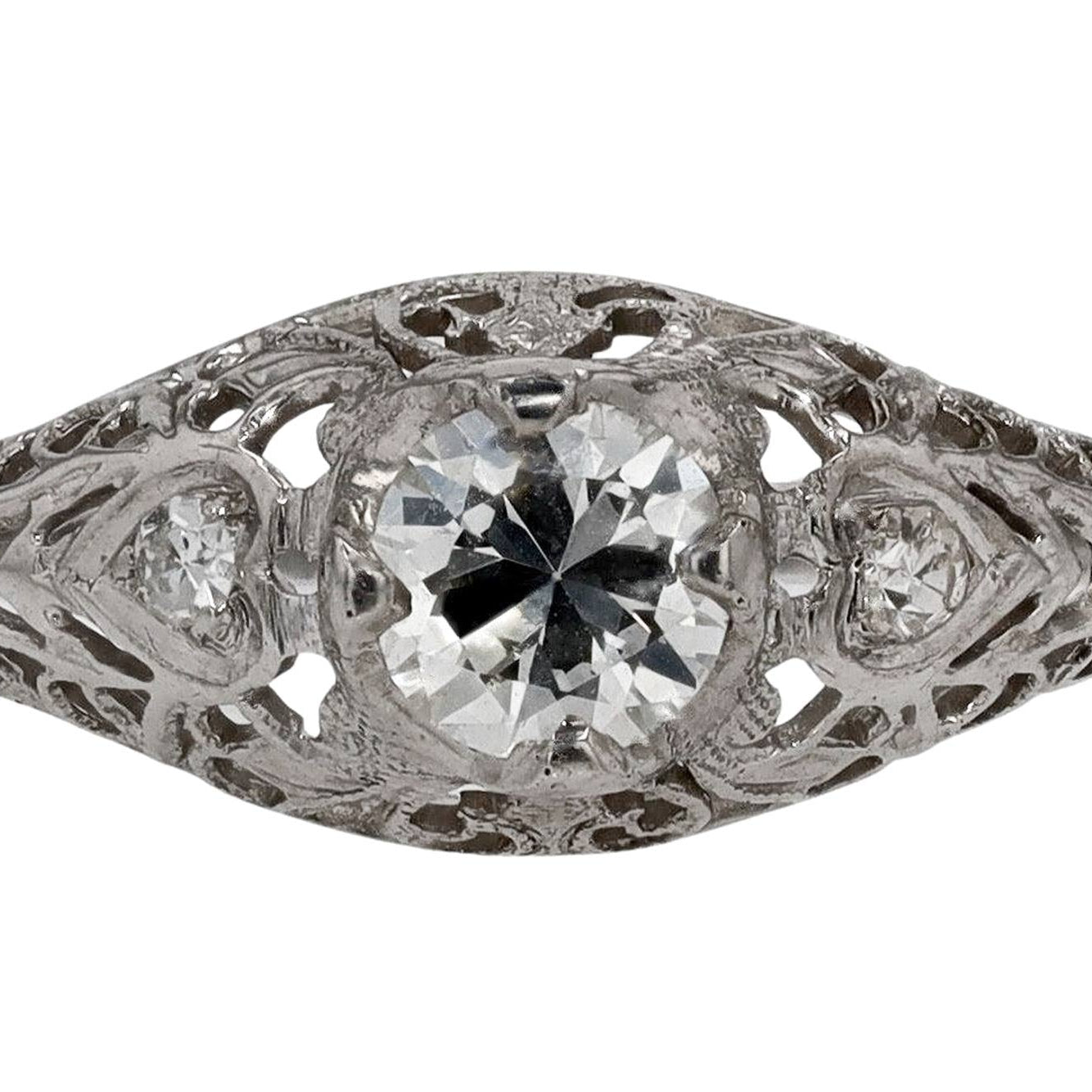 Antique Edwardian Filigree Diamond Engagement Ring