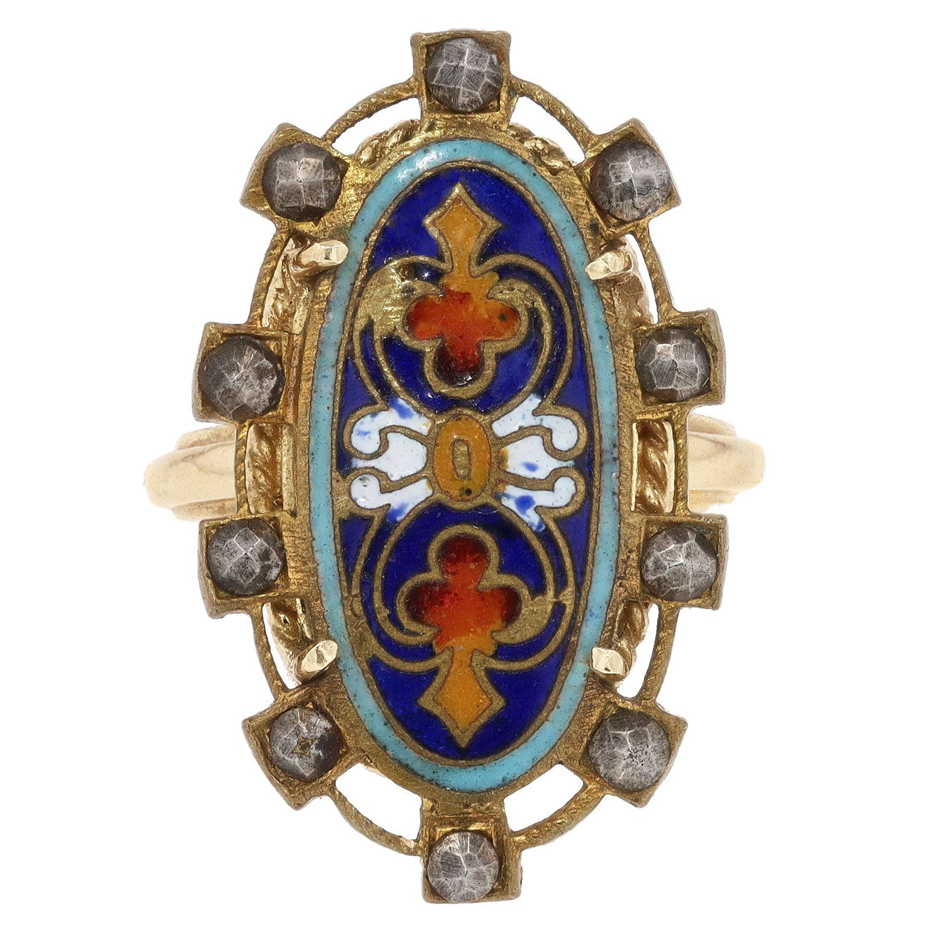 Antique Georgian Enamel Shield Ring