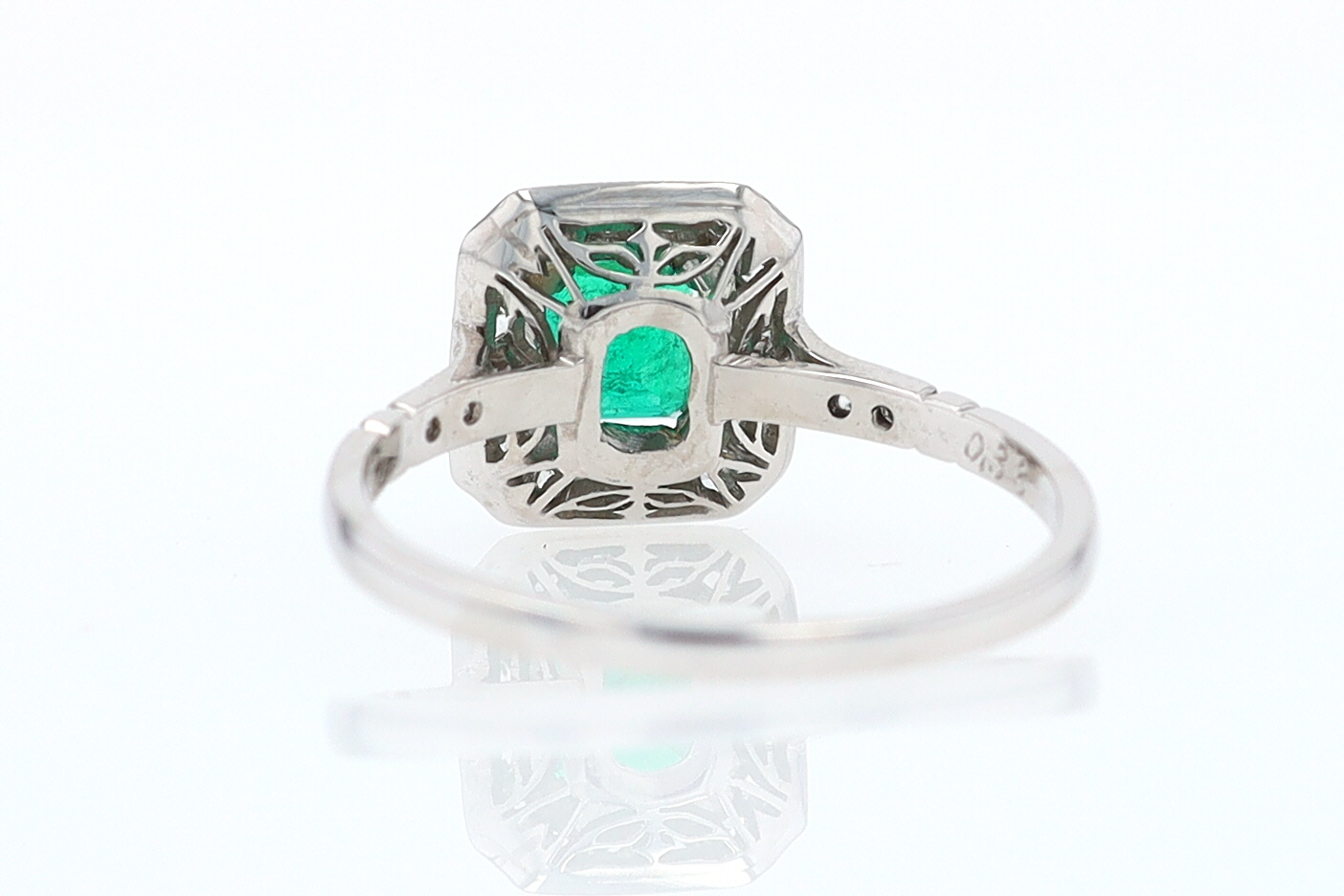 Antique Inspired Colombian Emerald Engagement Ring