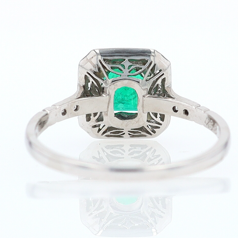 Antique Inspired Colombian Emerald Engagement Ring