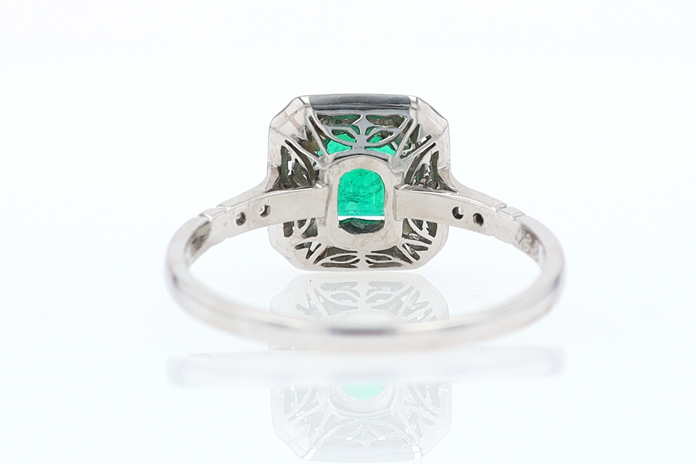 Antique Inspired Colombian Emerald Engagement Ring