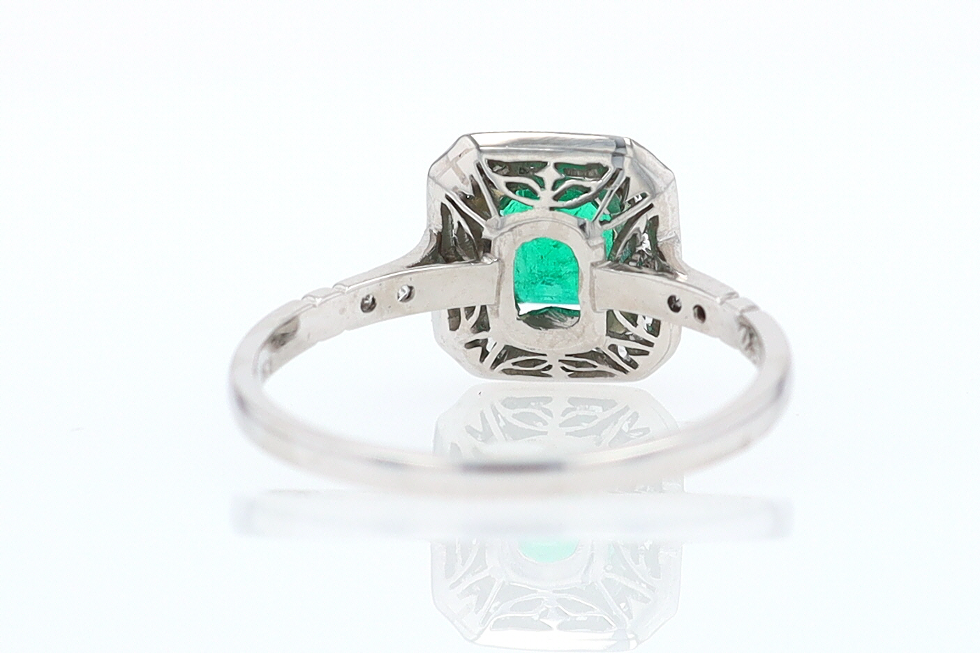 Antique Inspired Colombian Emerald Engagement Ring