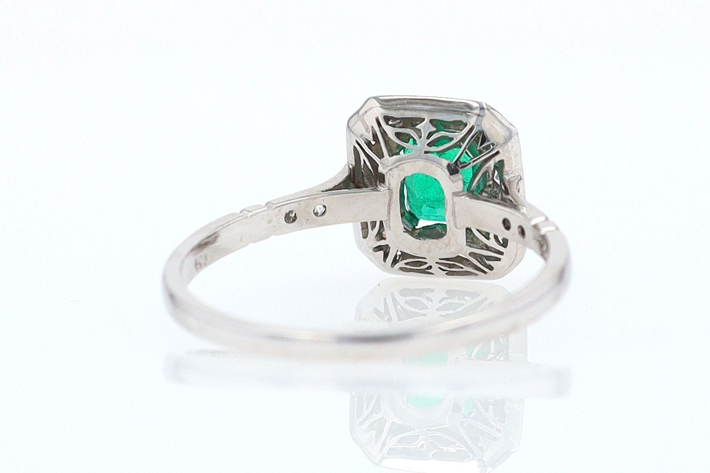 Antique Inspired Colombian Emerald Engagement Ring