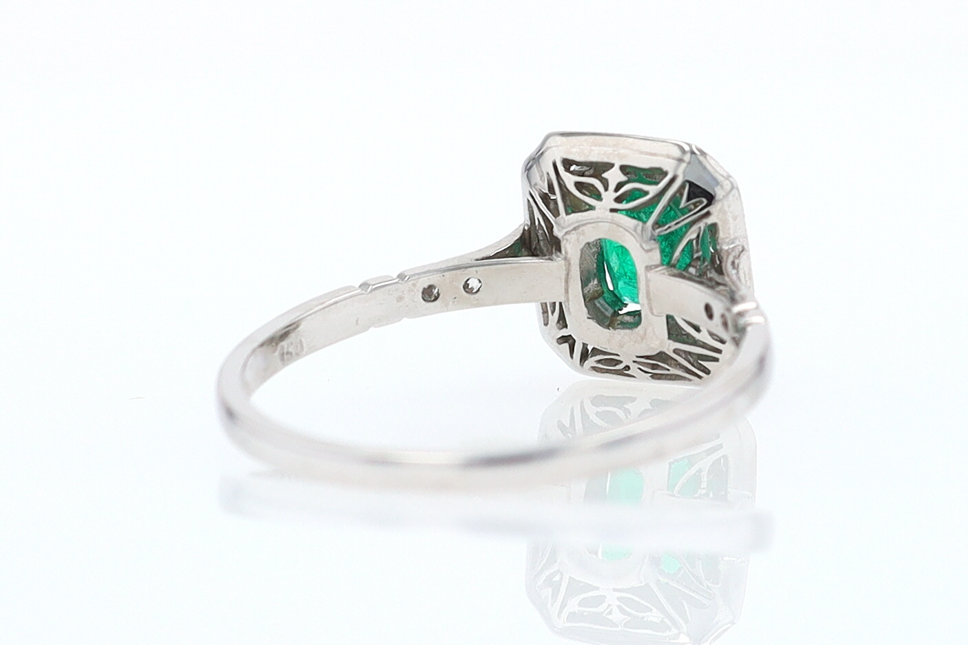 Antique Inspired Colombian Emerald Engagement Ring
