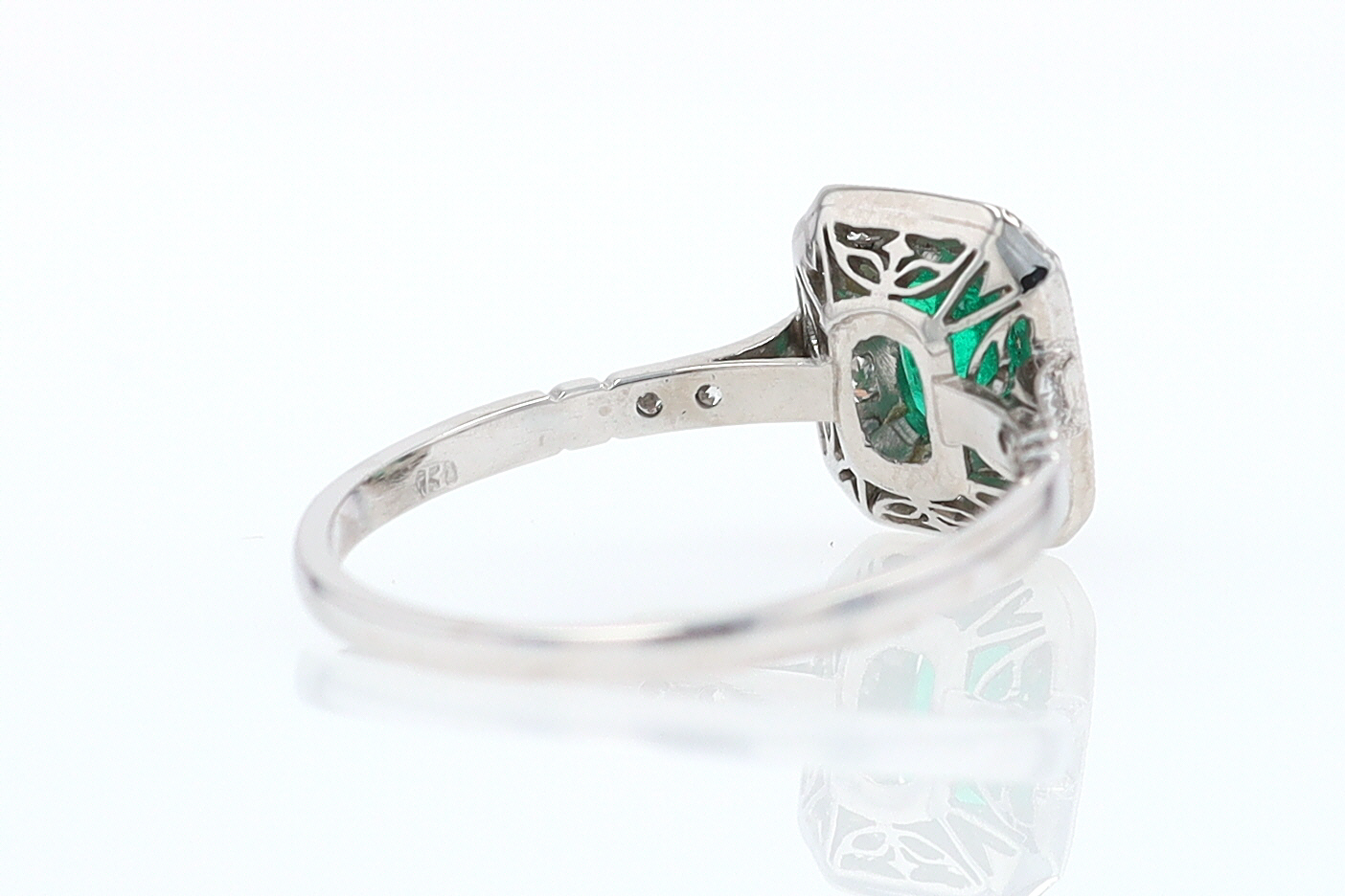 Antique Inspired Colombian Emerald Engagement Ring
