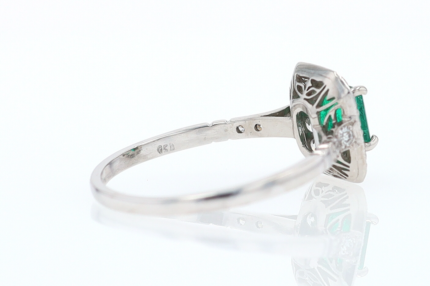 Antique Inspired Colombian Emerald Engagement Ring