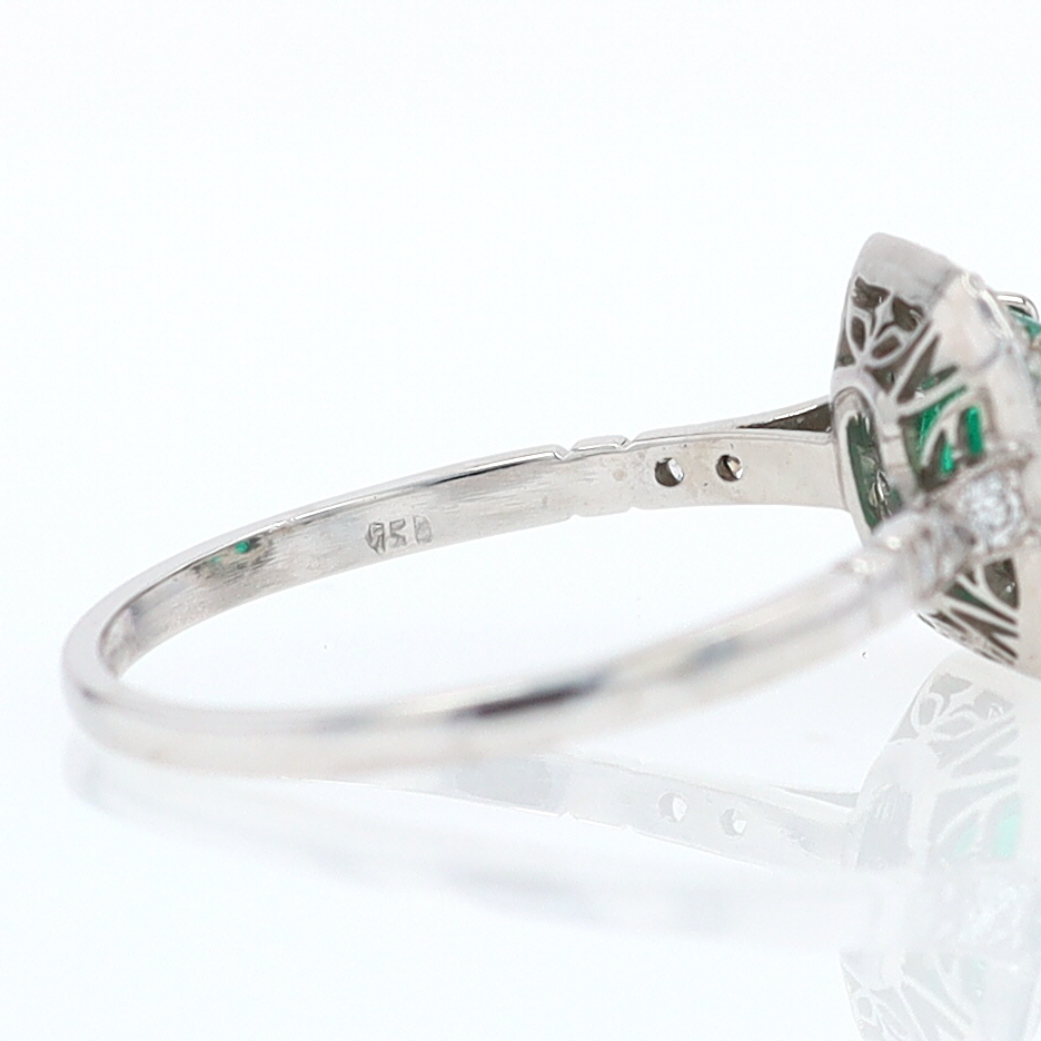 Antique Inspired Colombian Emerald Engagement Ring