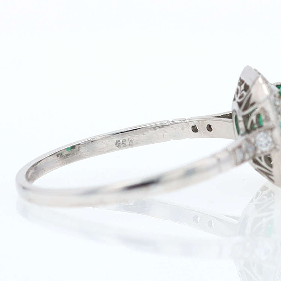 Antique Inspired Colombian Emerald Engagement Ring