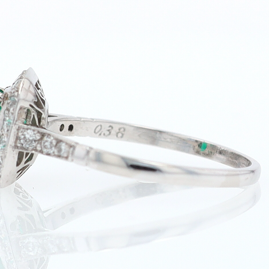 Antique Inspired Colombian Emerald Engagement Ring