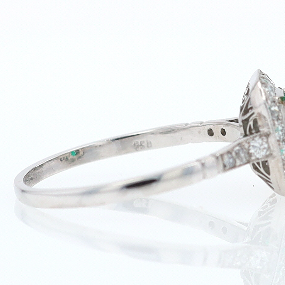 Antique Inspired Colombian Emerald Engagement Ring