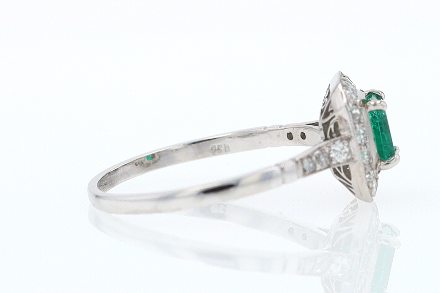 Antique Inspired Colombian Emerald Engagement Ring