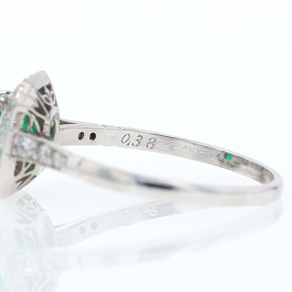 Antique Inspired Colombian Emerald Engagement Ring