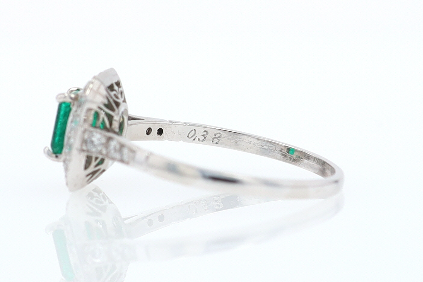 Antique Inspired Colombian Emerald Engagement Ring