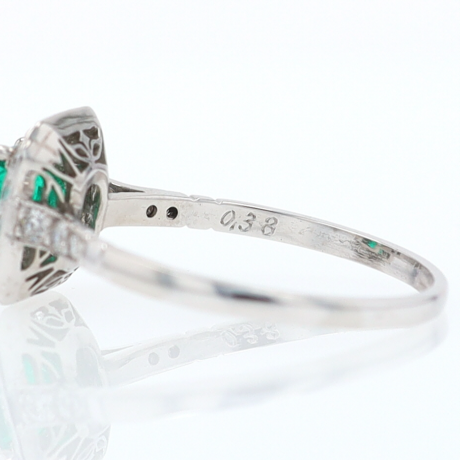 Antique Inspired Colombian Emerald Engagement Ring