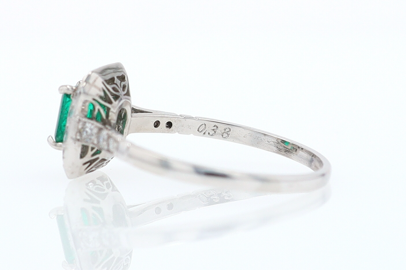 Antique Inspired Colombian Emerald Engagement Ring