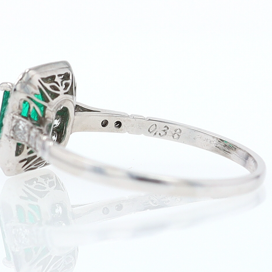 Antique Inspired Colombian Emerald Engagement Ring