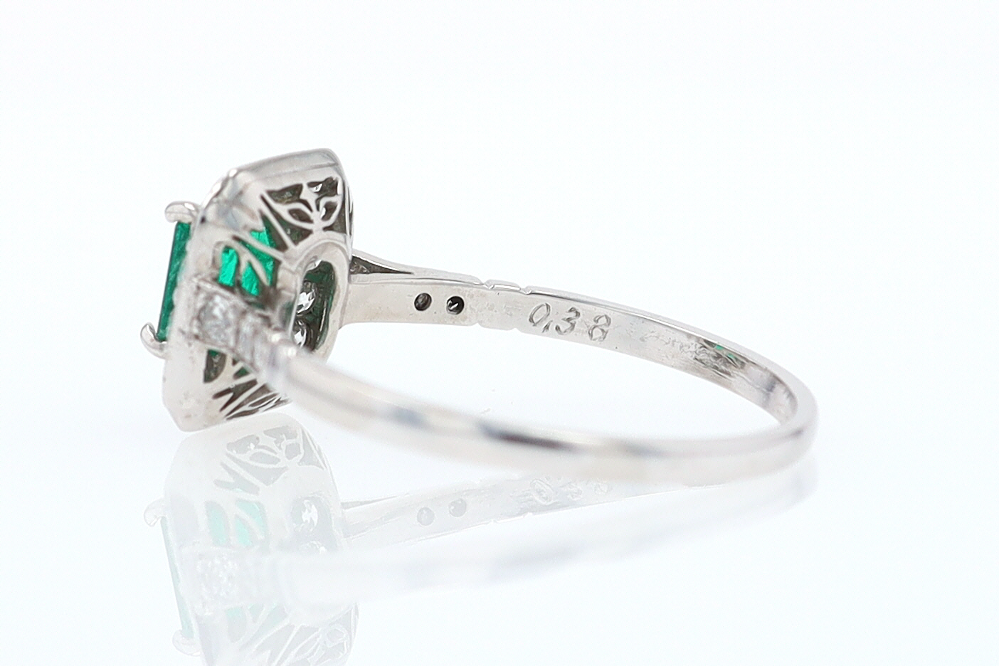 Antique Inspired Colombian Emerald Engagement Ring