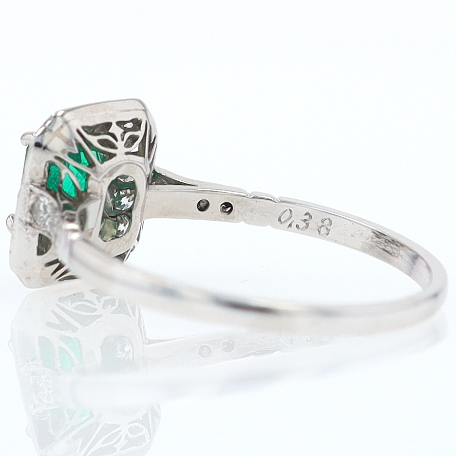Antique Inspired Colombian Emerald Engagement Ring