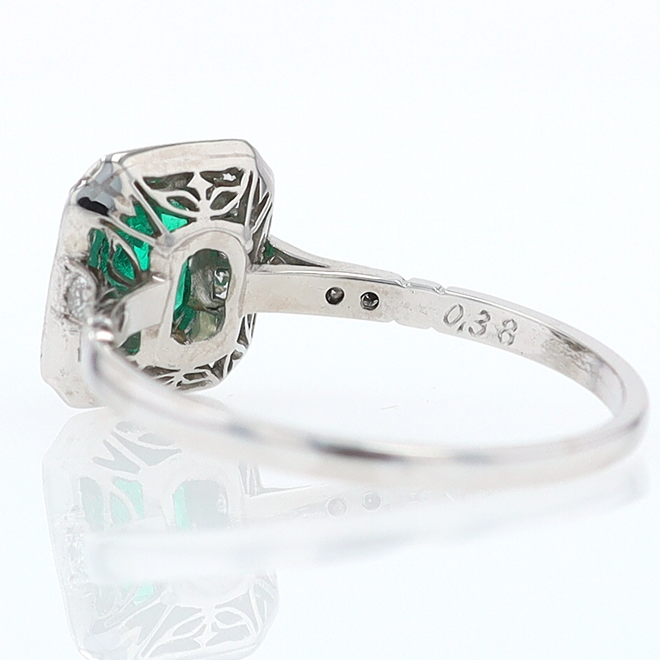 Antique Inspired Colombian Emerald Engagement Ring