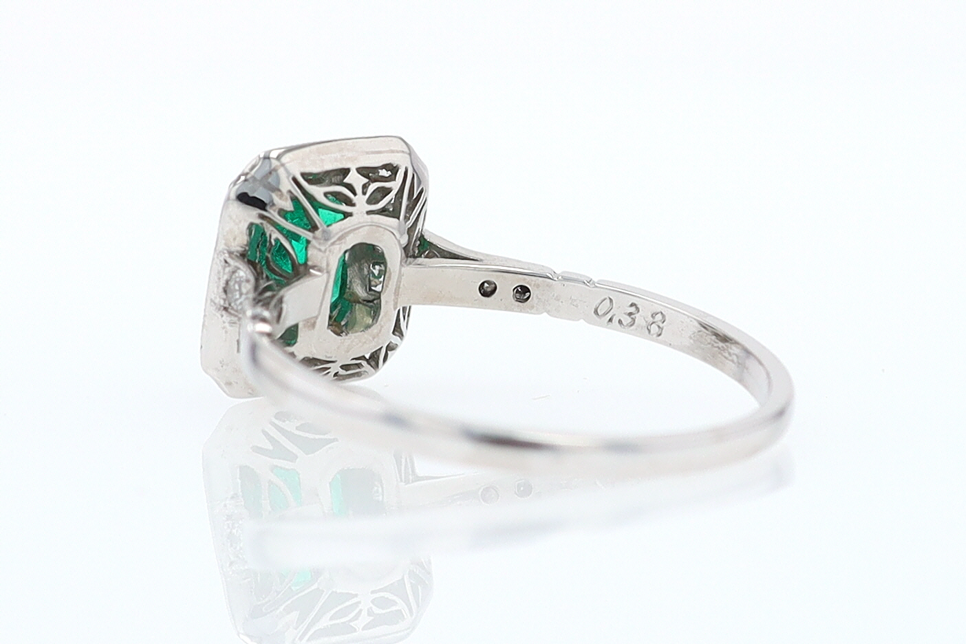 Antique Inspired Colombian Emerald Engagement Ring