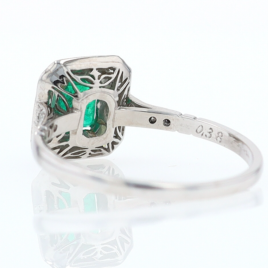 Antique Inspired Colombian Emerald Engagement Ring