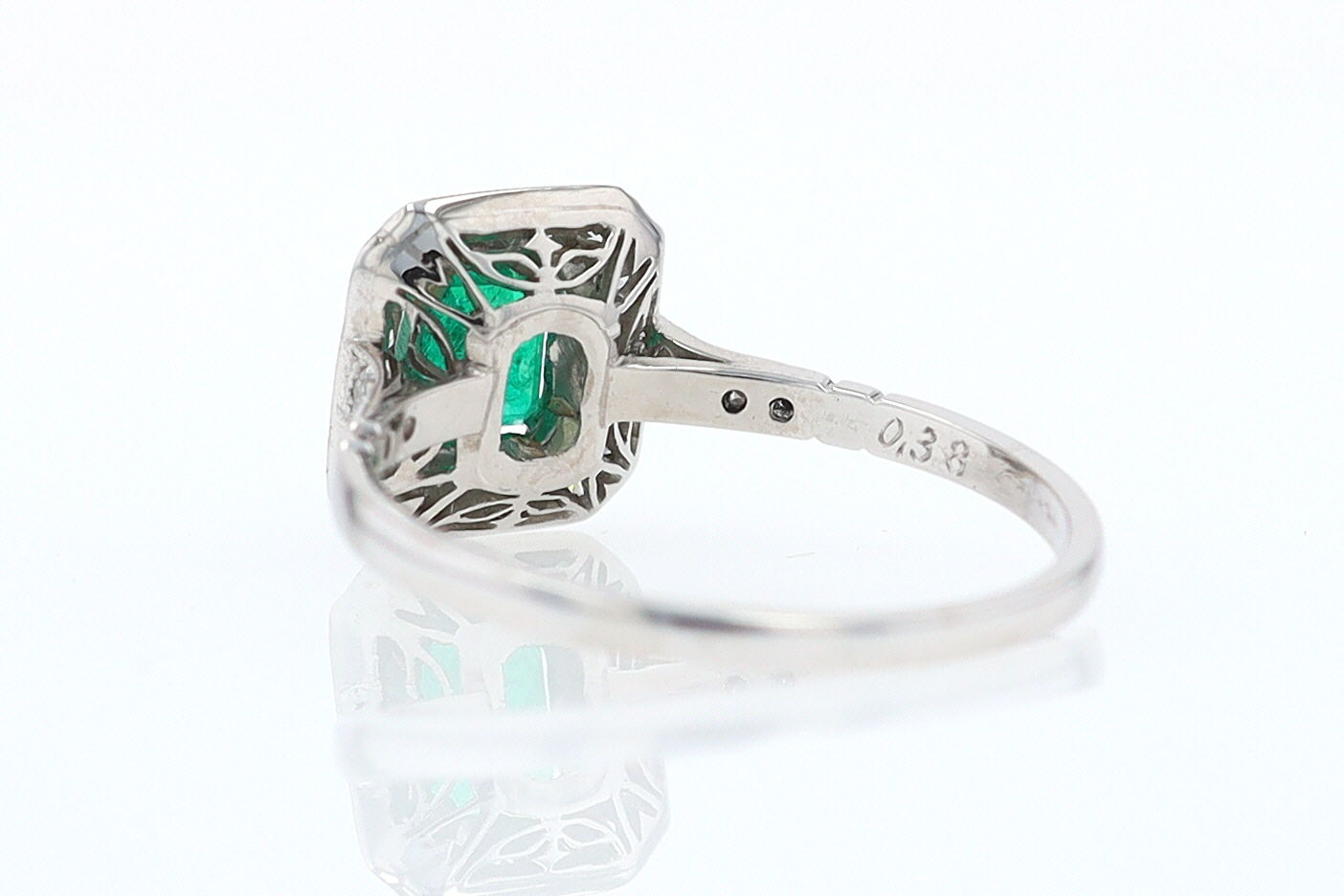 Antique Inspired Colombian Emerald Engagement Ring