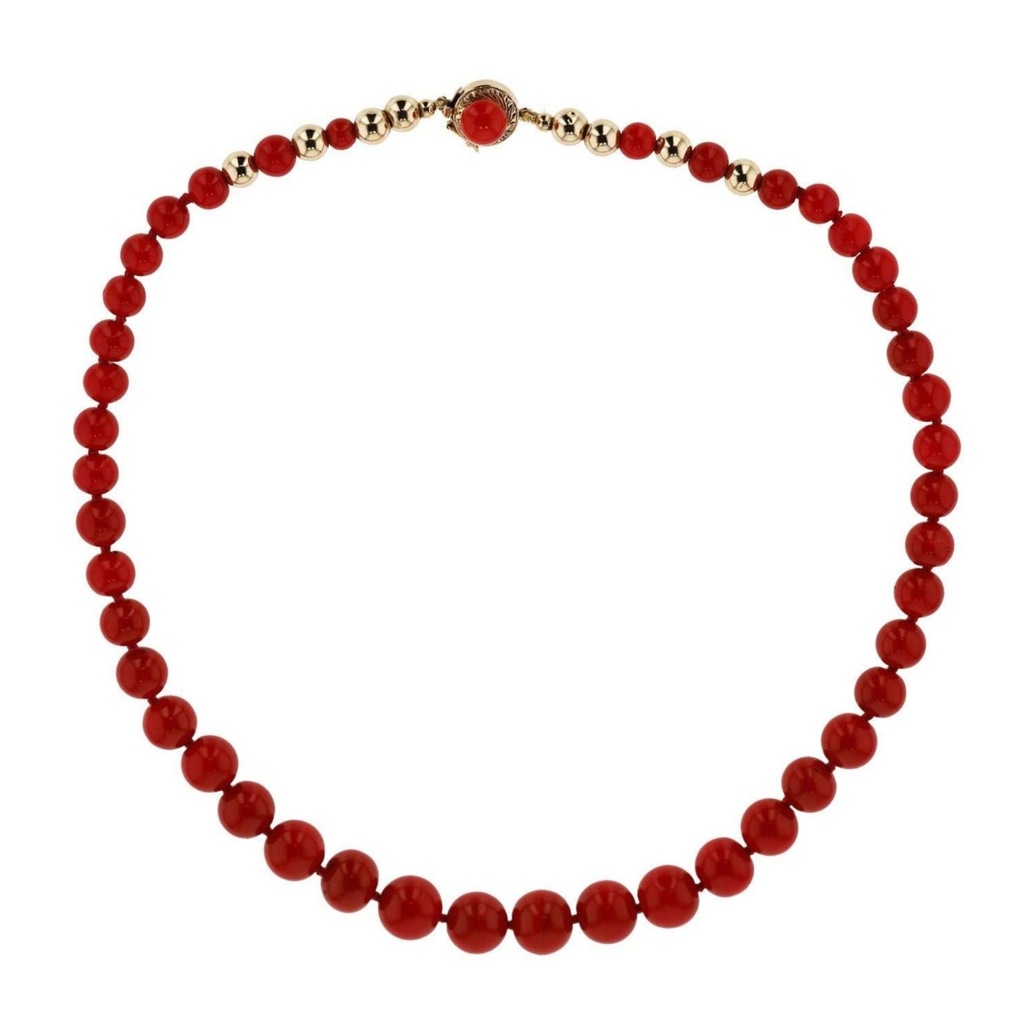 Antique Victorian Ox Blood Coral Bead Necklace