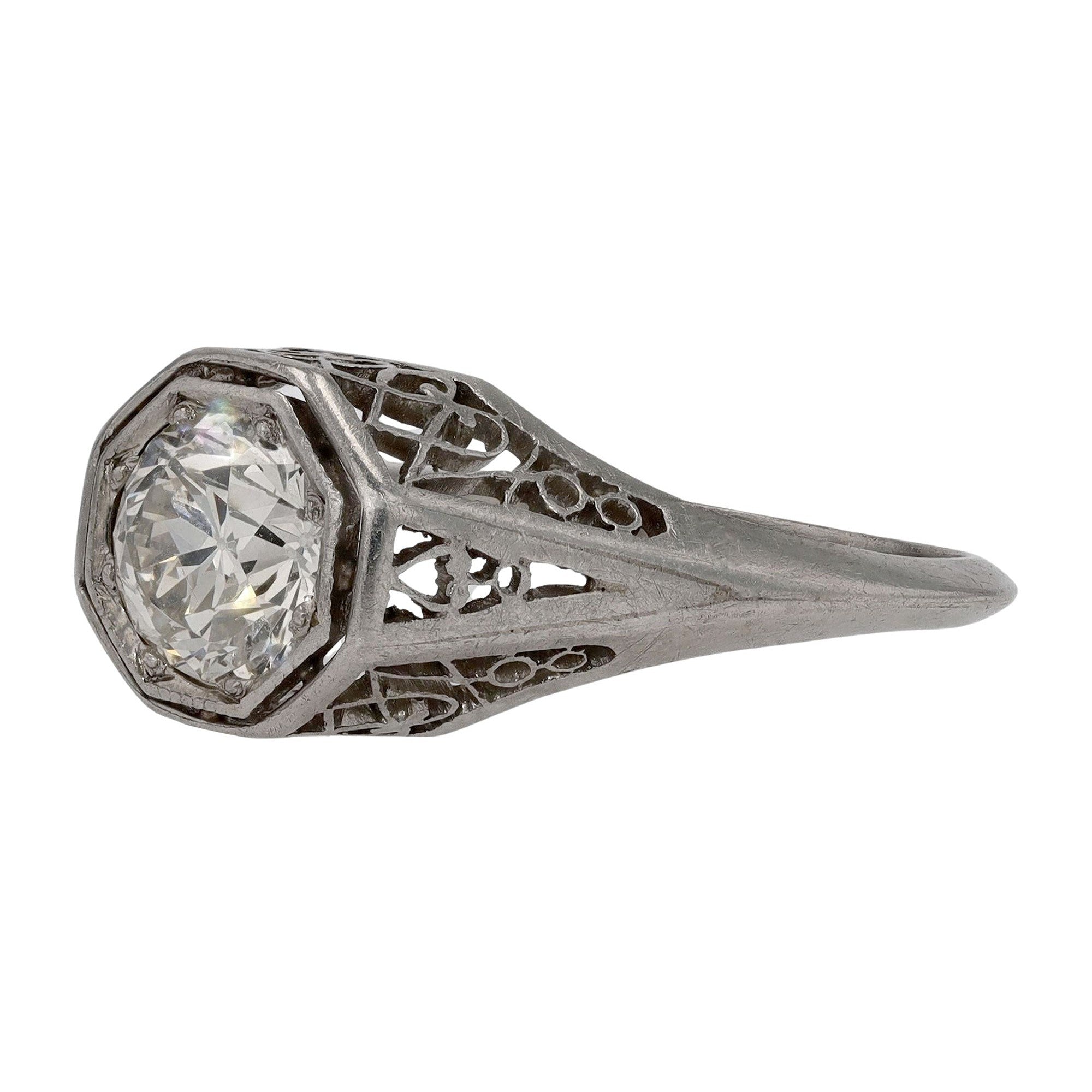 Art Deco 1 Carat Diamond Engagement Ring