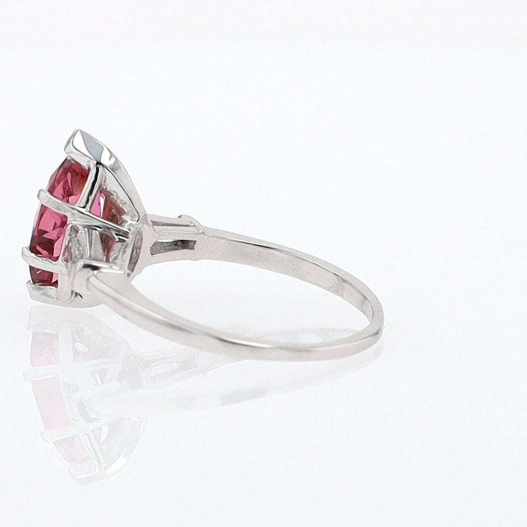 Art Deco 1.25 Carat Pink Tourmaline Marquise Antique Engagement Ring