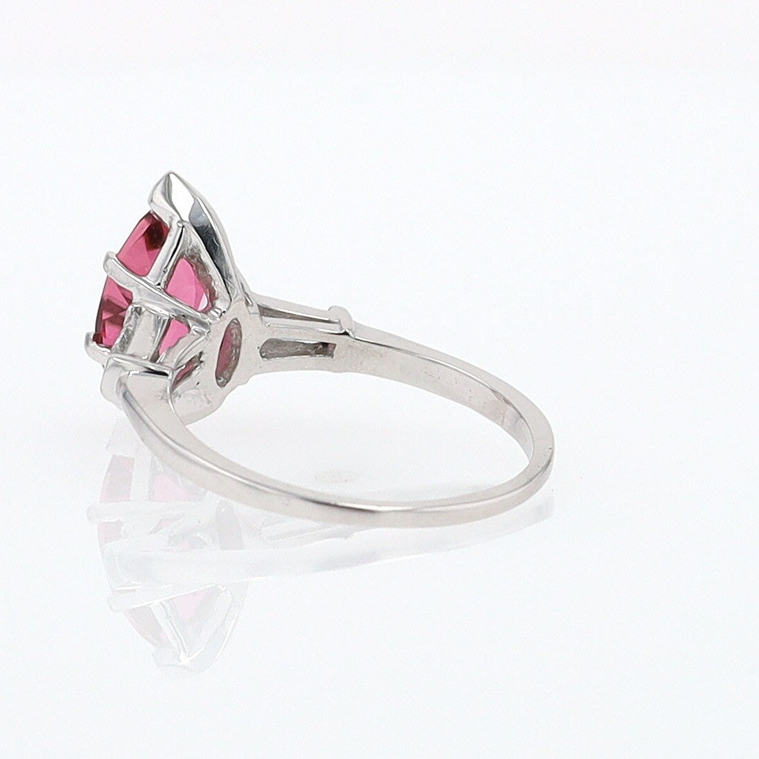 Art Deco 1.25 Carat Pink Tourmaline Marquise Antique Engagement Ring