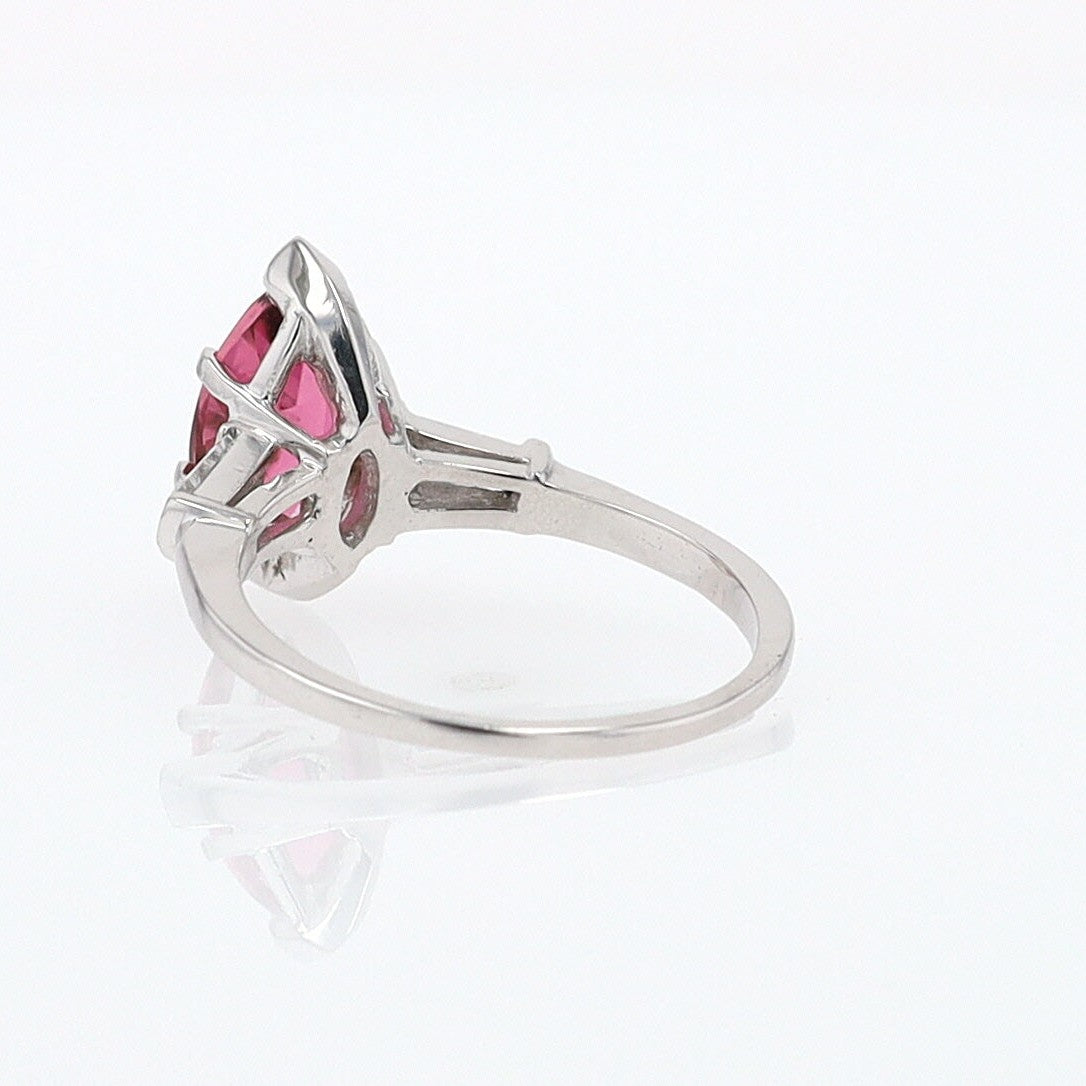 Art Deco 1.25 Carat Pink Tourmaline Marquise Antique Engagement Ring