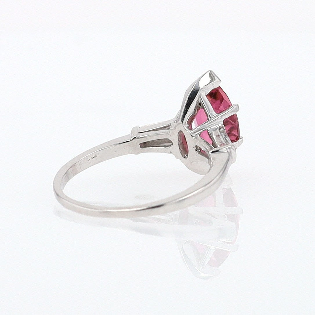 Art Deco 1.25 Carat Pink Tourmaline Marquise Antique Engagement Ring