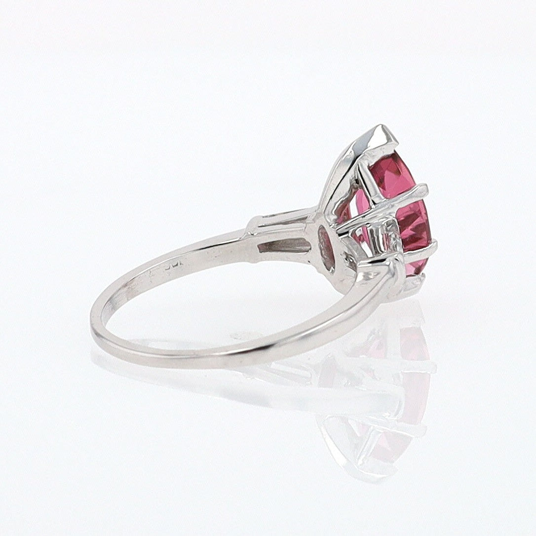 Art Deco 1.25 Carat Pink Tourmaline Marquise Antique Engagement Ring