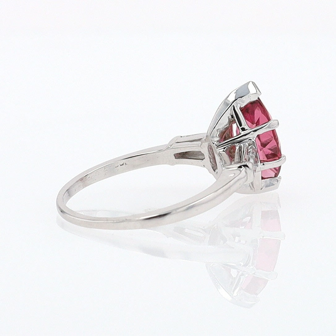 Art Deco 1.25 Carat Pink Tourmaline Marquise Antique Engagement Ring