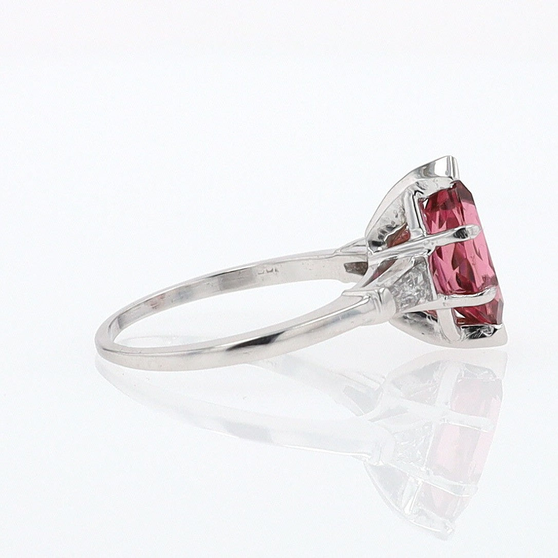 Art Deco 1.25 Carat Pink Tourmaline Marquise Antique Engagement Ring