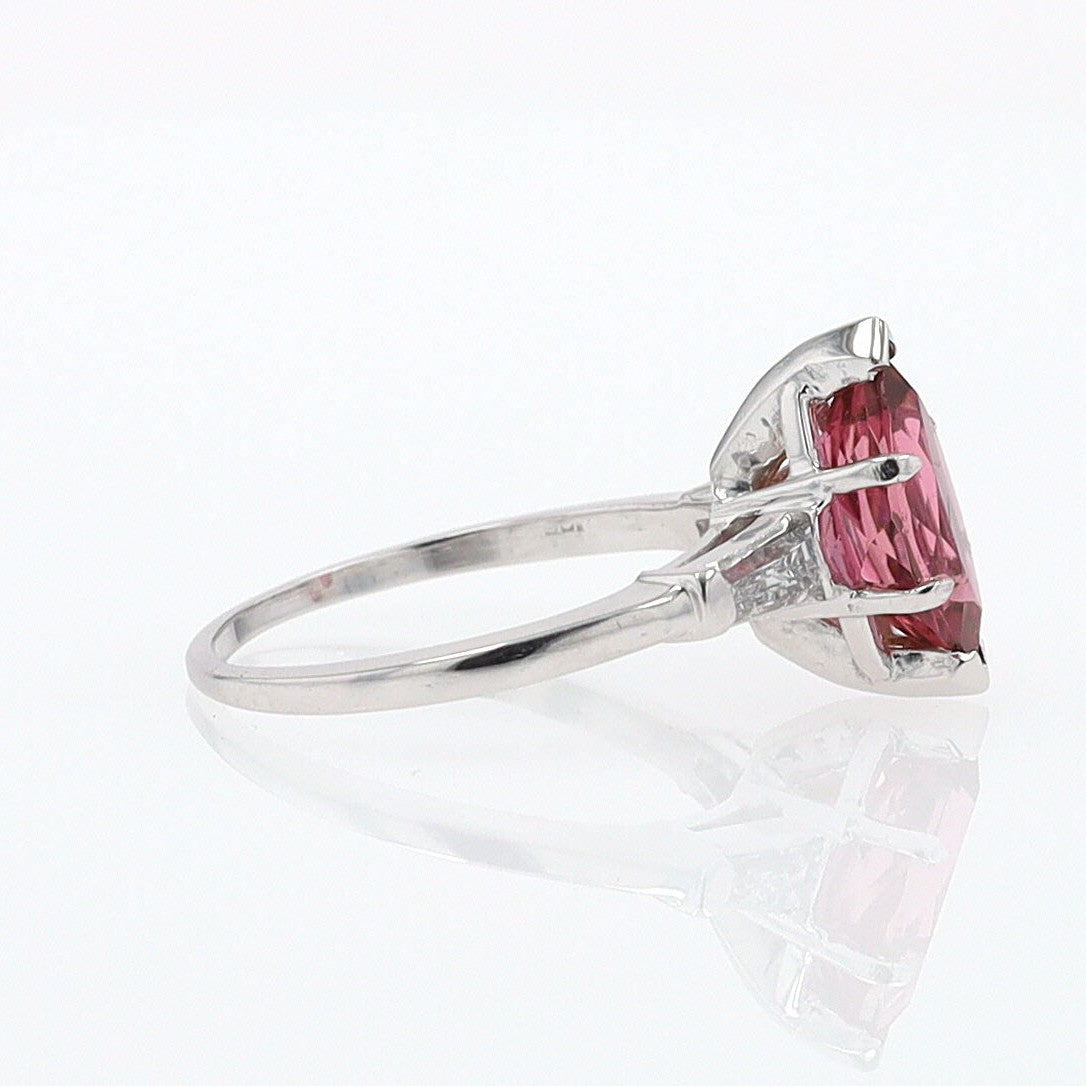 Art Deco 1.25 Carat Pink Tourmaline Marquise Antique Engagement Ring