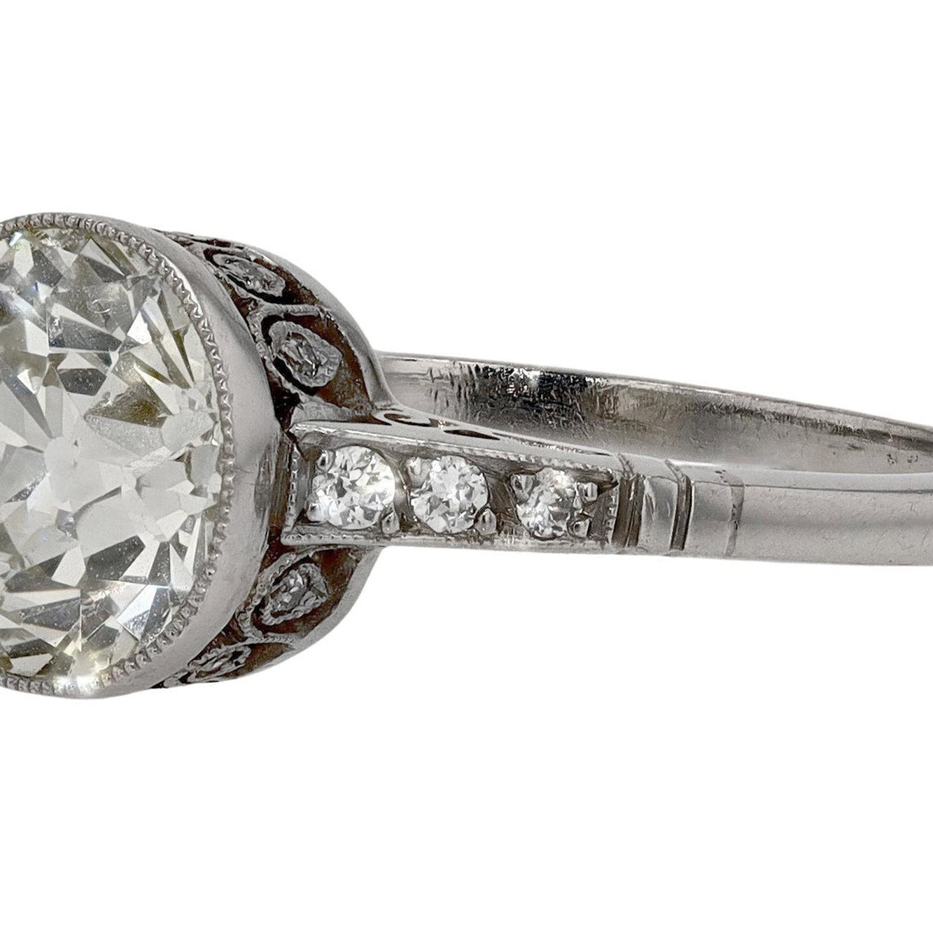 Art Deco 2 Carat Solitaire Old Mine Diamond Engagement Ring