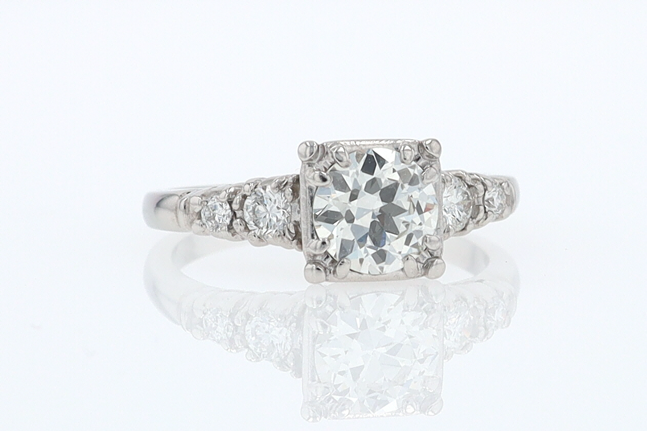 Art Deco 3/4 Carat Diamond Antique Engagement Ring