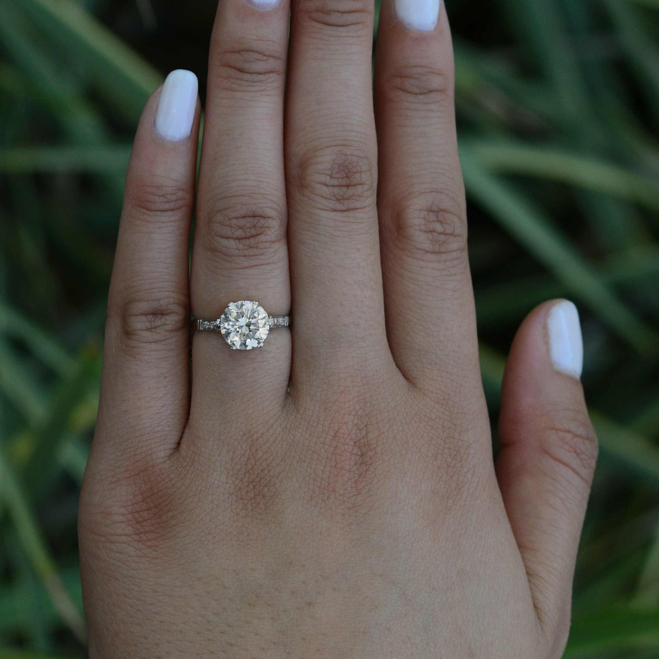 Art Deco GIA Certified 2 1/2 Carat Diamond Solitaire Engagement Ring