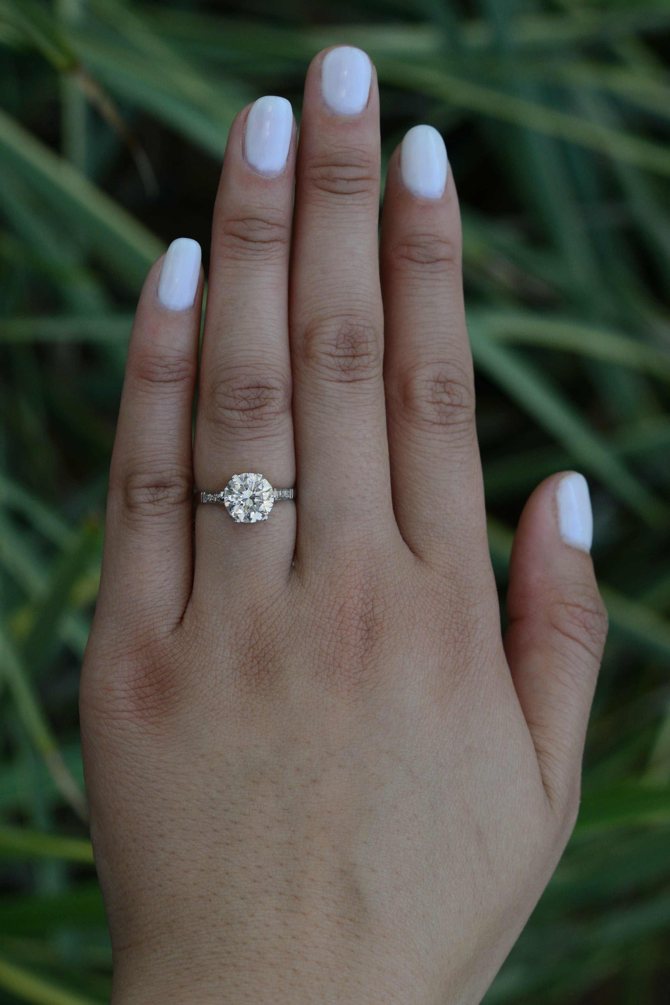 Art Deco GIA Certified 2 1/2 Carat Diamond Solitaire Engagement Ring