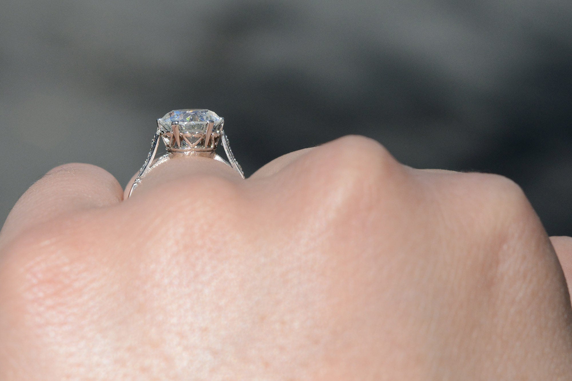 Art Deco GIA Certified 2 1/2 Carat Diamond Solitaire Engagement Ring