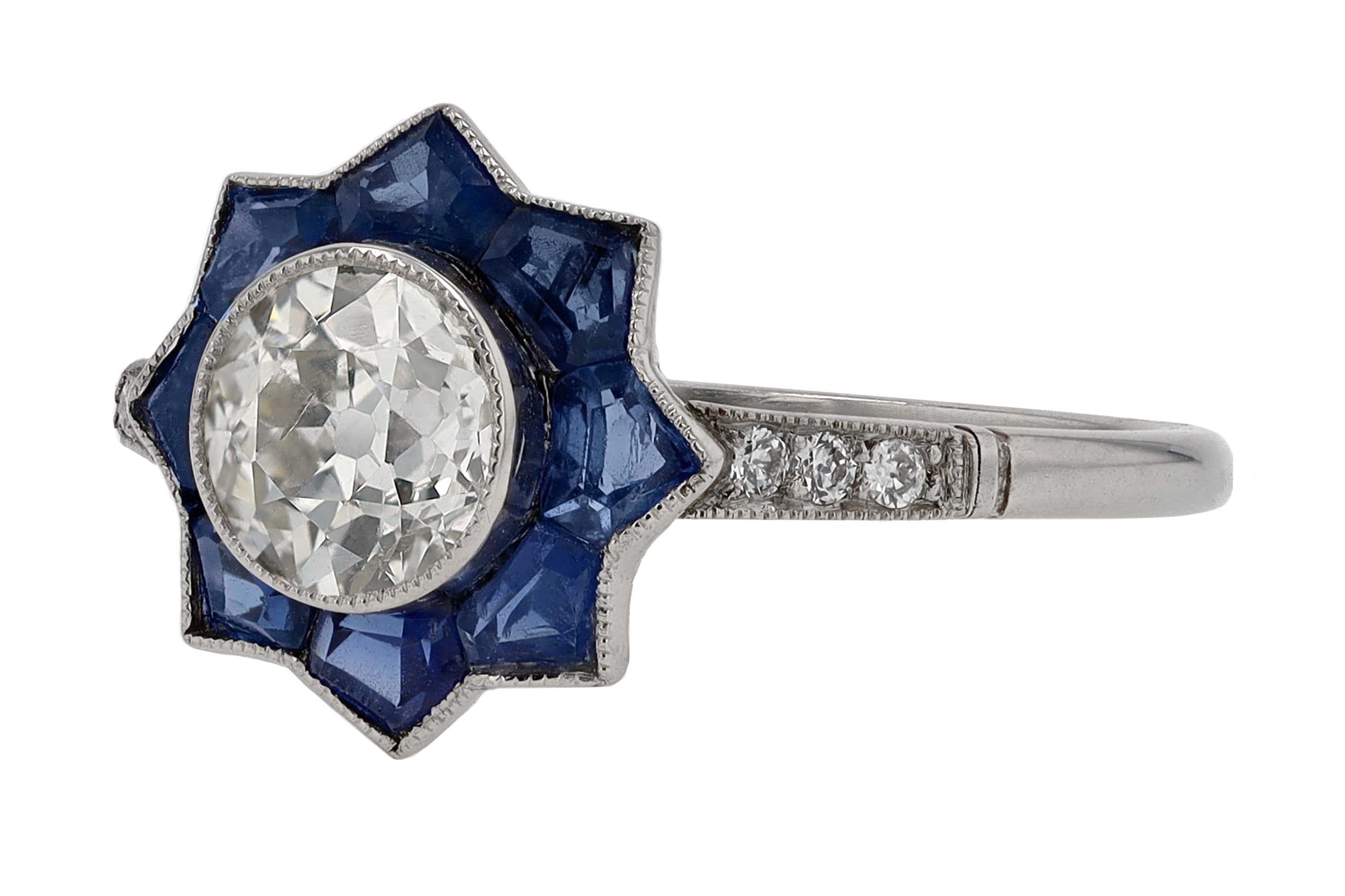 Diamond Sapphire Engagement Ring