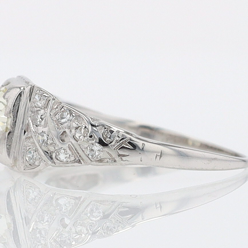 Art Deco Old European Cut Diamond Antique Engagement Ring