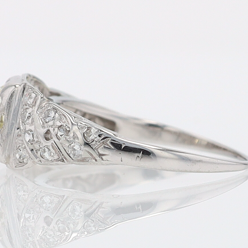 Art Deco Old European Cut Diamond Antique Engagement Ring