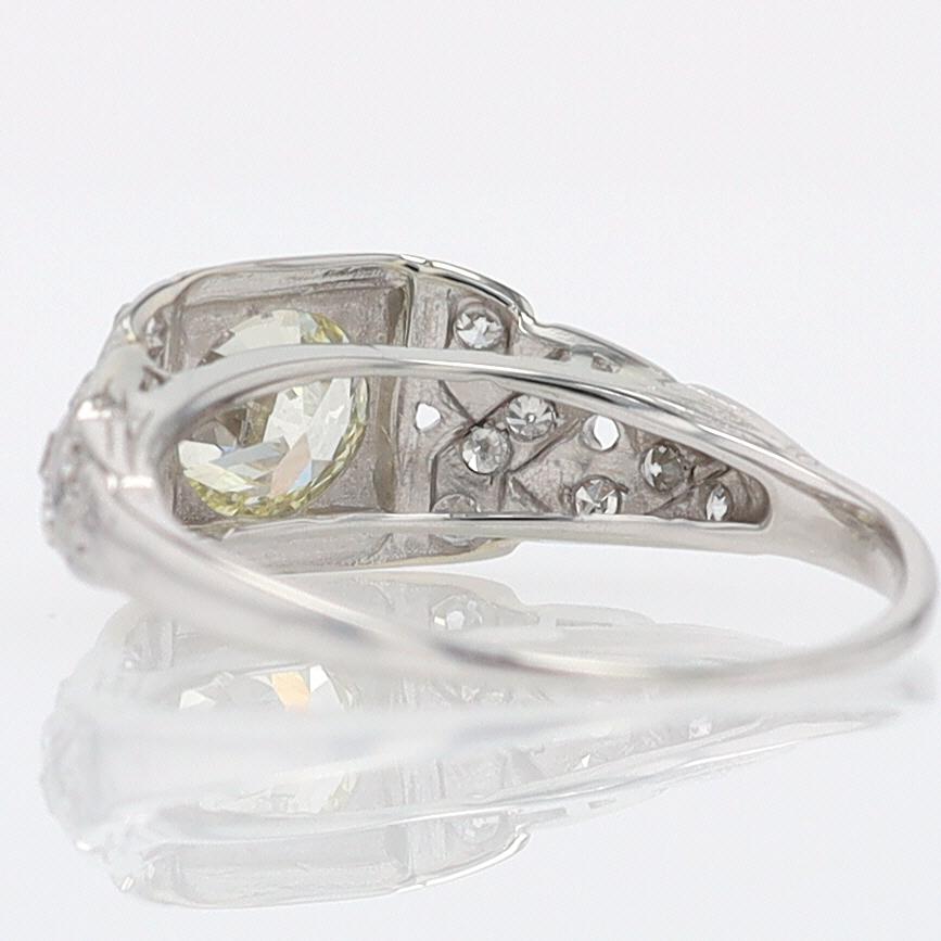 Art Deco Old European Cut Diamond Antique Engagement Ring